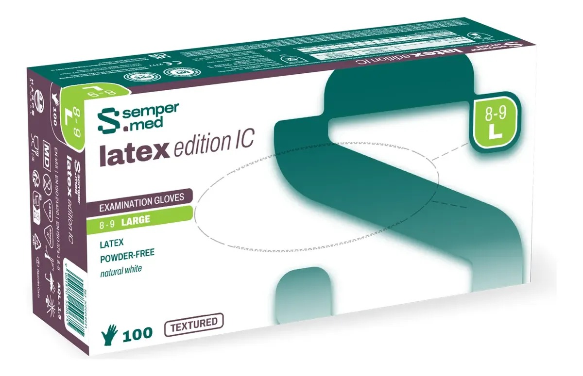 Caja de guantes de examen de látex Sempermed latex edition IC
